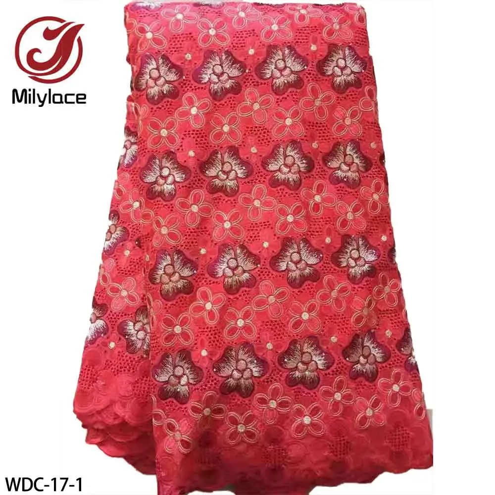 

High Quality Swiss Voile Laces African Dry Cotton Lace Fabric Nigerian Voile Lace for Wedding Party Dress WDC-17