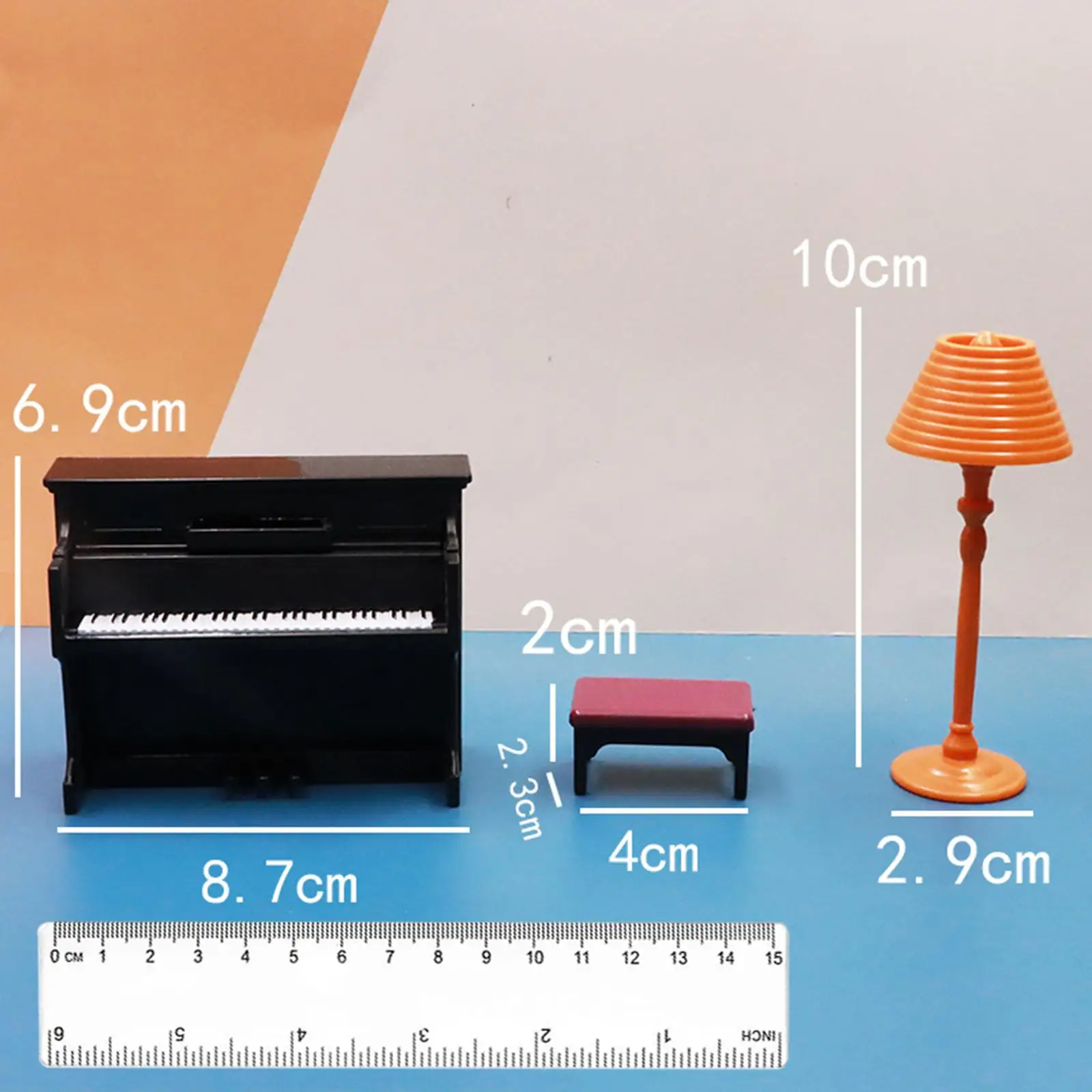 

1:12 Simulation Piano Sofa Table Lamp Doll House Miniature Life Scene Home Furniture Scenery Living Room Supplies Decor