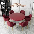 Скатерть из искусственной кожи для круглого коктейльного стола, водонепроницаемая, с защитой от грязи, для бара, бистро, банкета, свадебной вечеринки, гостиной