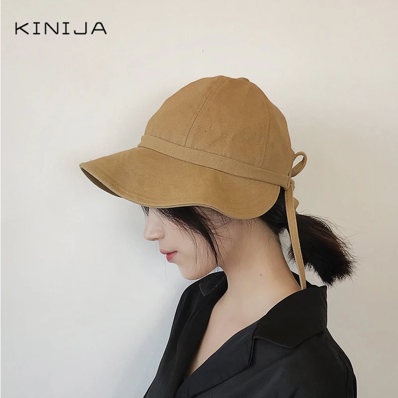 Шляпа женская летняя Корейская версия галстук веревка девочка чистый цвет