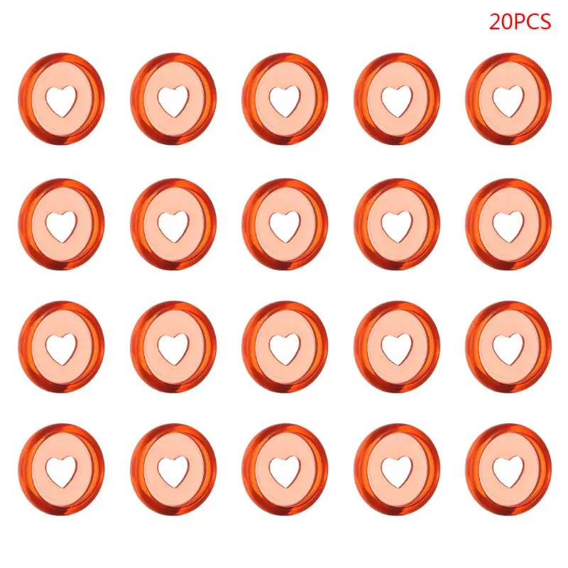 

T3EE 20 шт. 24 мм прозрачные кольца для связывания в форме сердца с отверстием в виде гриба, свободные листья для блокнота, обруч с пластиковой ди...