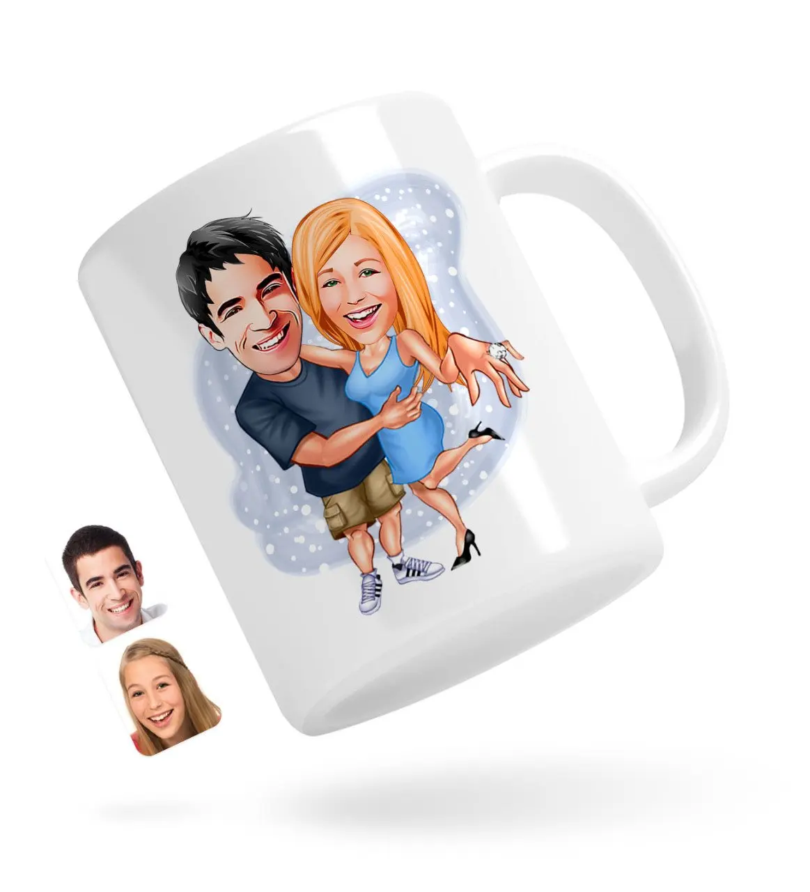 

Персонализированные день Святого Валентина карикатура белая кружка Bardak-14