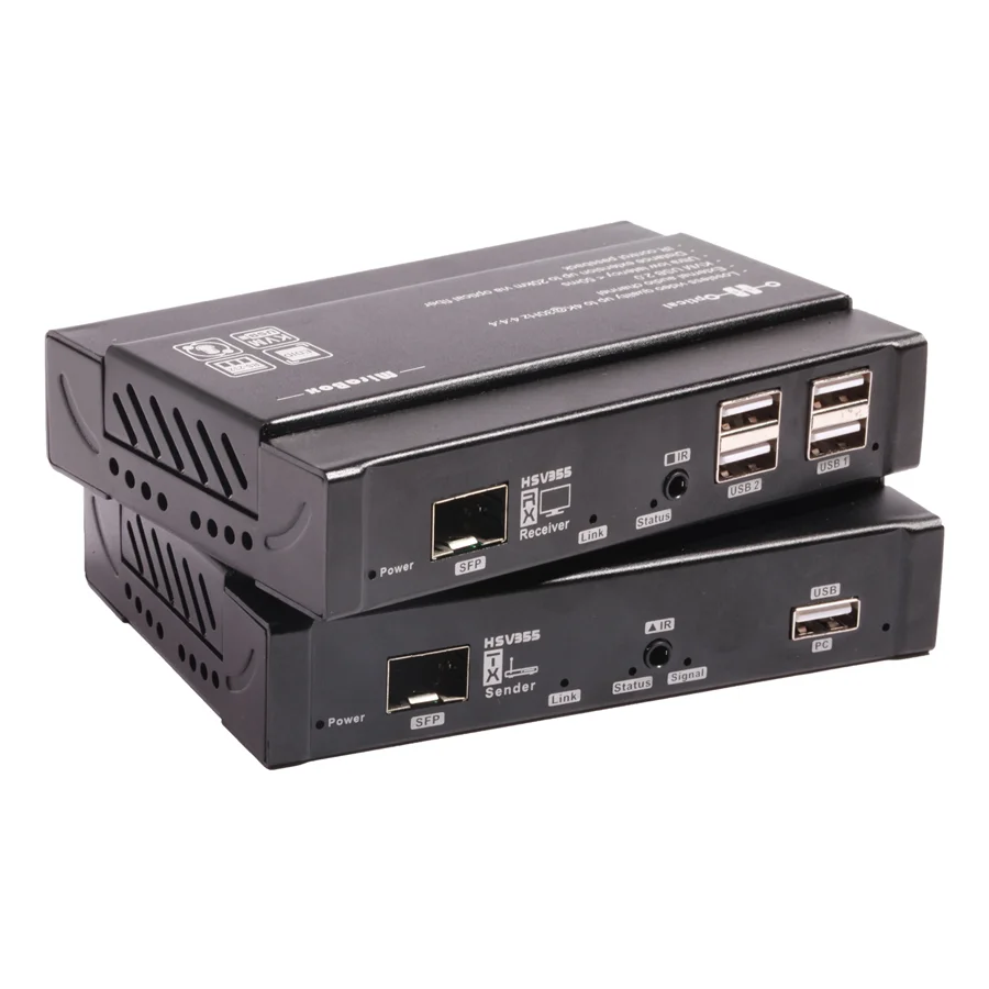 KVM-удлинитель Mirabox, 4K, 30 Гц, 4:4:4, с модулем LC и концентратором USB2.0