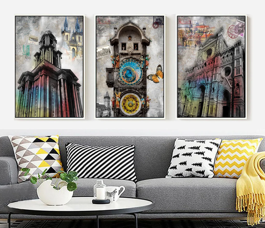 

American Architecture Wall Poster Nordic Landscape Canvas Print Painting Contemporary Art Decoration Picture