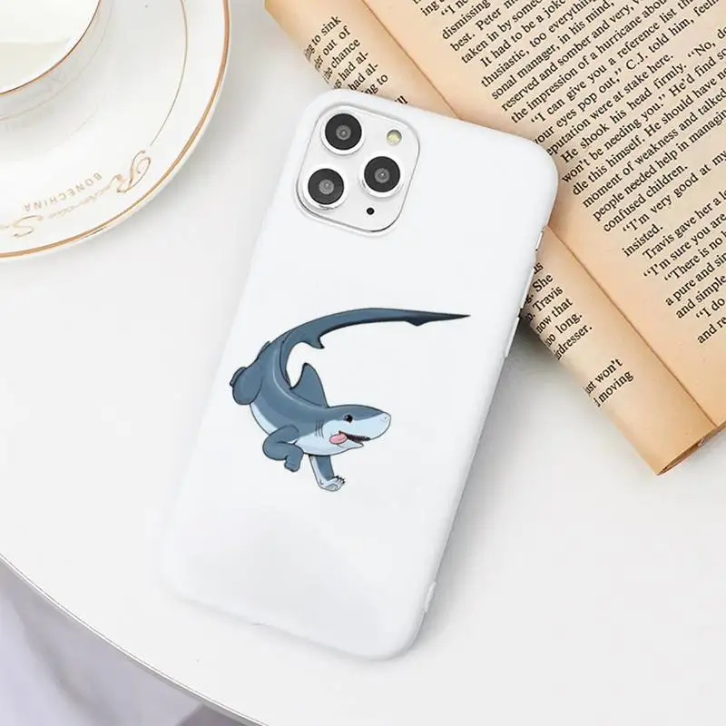 

Shark animal Phone Case Candy Color White for iPhone 11 pro XS MAX 8 7 6 6S Plus X 5S SE 2020 XR