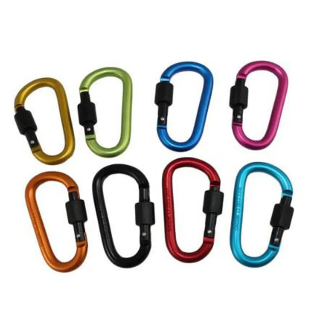 

Bold 8CM With Lock D-Type Carabiner Quick Hanging Carabiner Hanging Climbing Buckle Aluminum Alloy With Lock Outdoor Tools