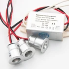 Светодиодный потолочный мини-светильник, 1 Вт, IP65, 12 В постоянного тока + 110 В, 220 В, IP67, с трансформатором, для кухни, ванной, точечный светильник, 15 мм, встраиваемый потолочный светильник