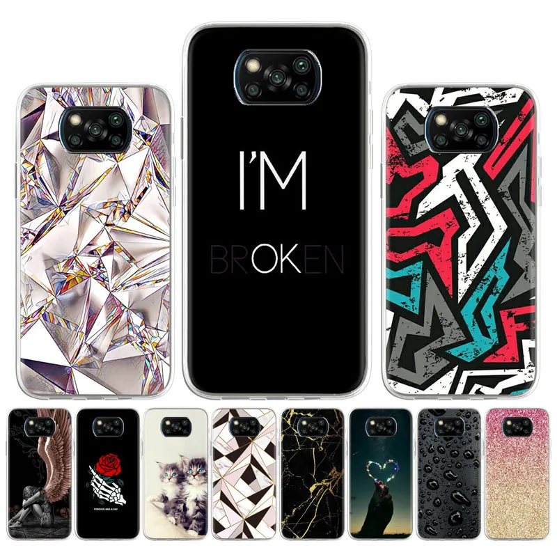 

Phone Cases For Poco X3 Pro Case Silicon Fundas Poco X3 NFC Poco F3 GT F2 Pro M3 X 3 Pro Pocophone F1 Soft TPU Painted TPU Cover