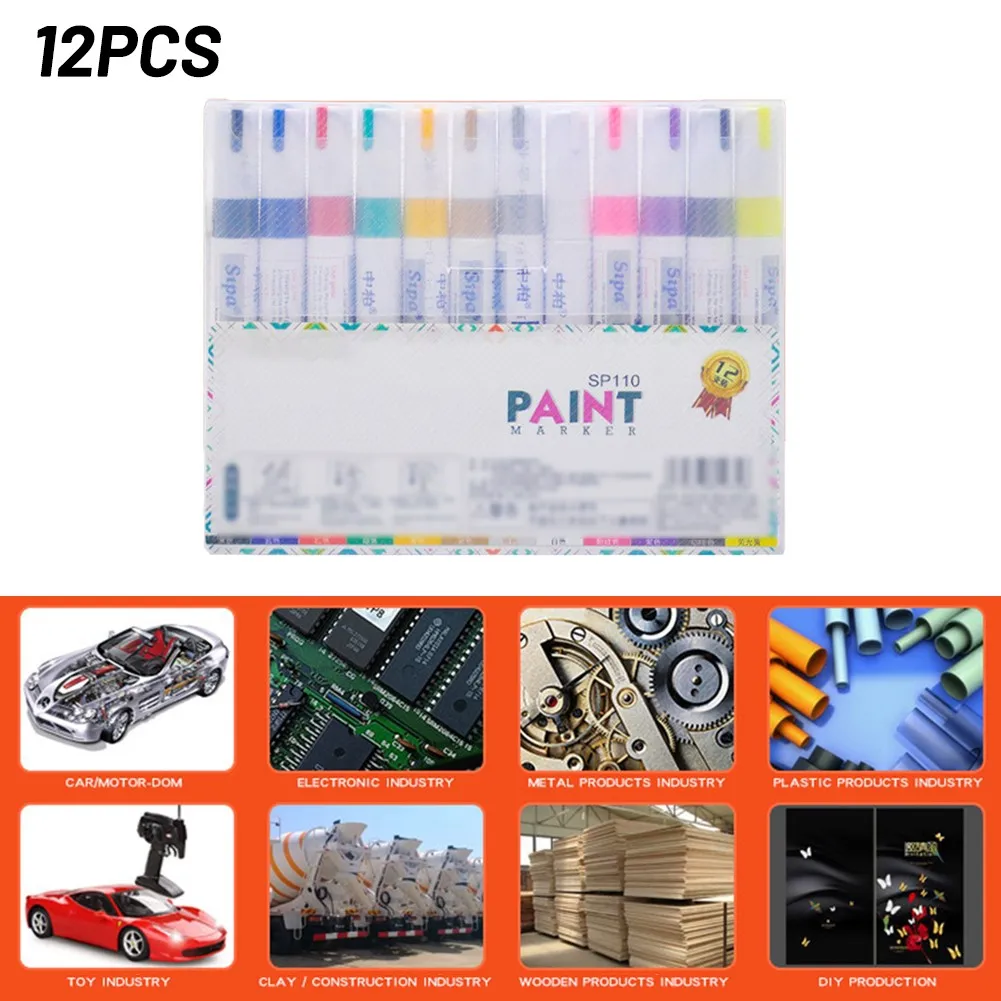 

12x Paint Pen Color Marker Pen Paint Pen Touch-up Pen Waterproof Useful