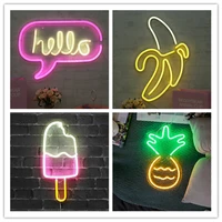 led neon light neon sign with panel lamps neon yellow christmas holiday party bar art decoration wall lights pastry display