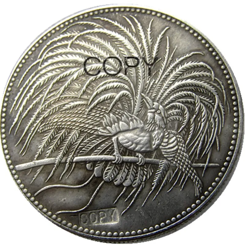 

Germany New Guinea 5 mark 1894 A Bird of Paradise Rare Silver Plated Copy Coins