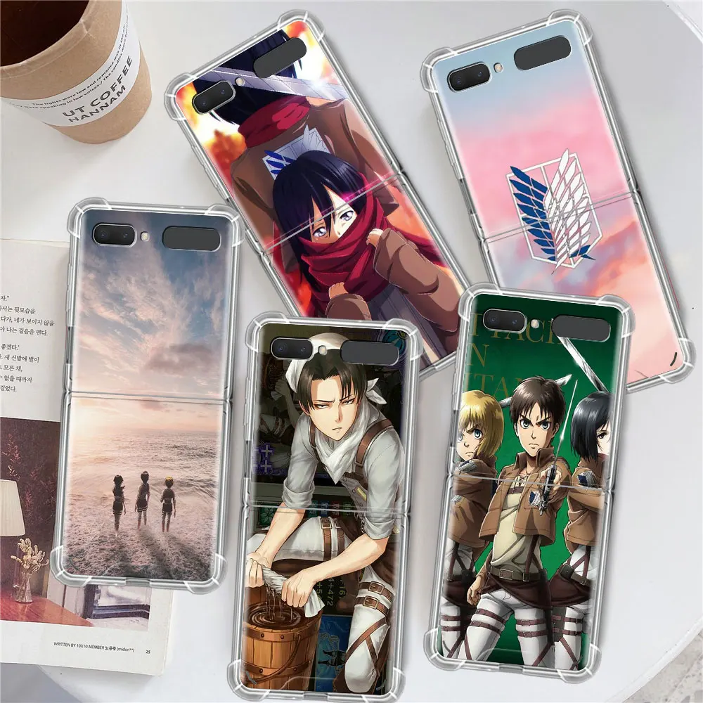

Attack On Titan Eren Armin Capa For Samsung Galaxy Z Flip 3 5G Case Airbag Clear TPU Shockproof Cover Transparent Phone Funda