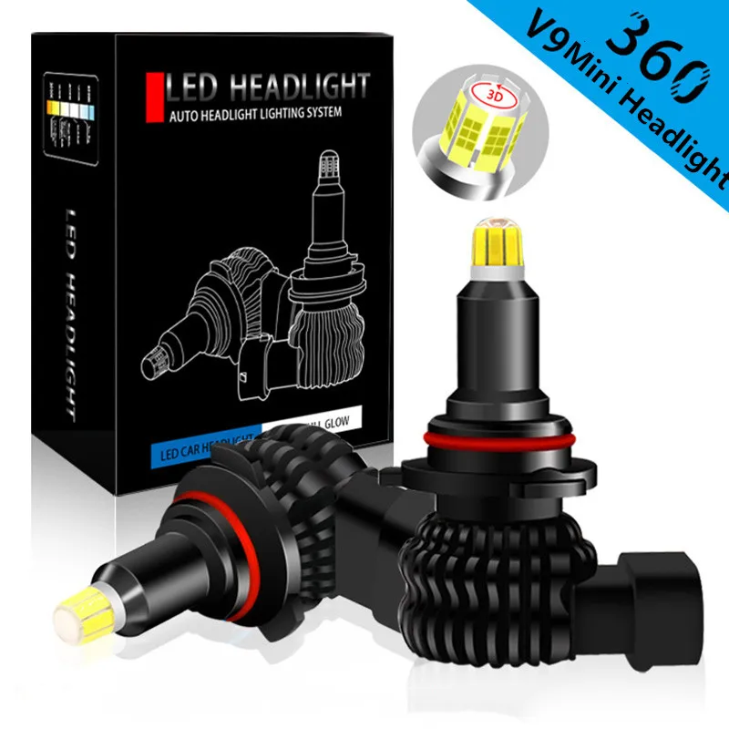 Комплект из 2 предметов 8 граней 360 градусов Мини H7 LED H11 H8 HB4 H1 9012 9005 HB3 Авто головной
