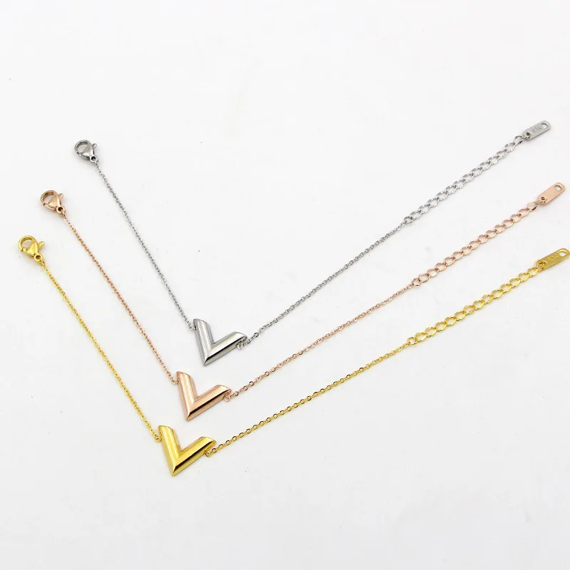 

Трехмерные гидравлические ювелирные изделия с V-образной буквой, Модный женский браслет из титановой стали