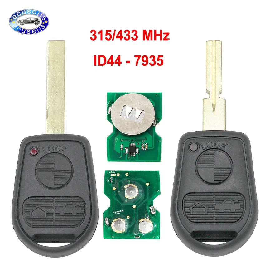 3 кнопки Smart Remote Key 315 МГц/433 МГц ID44 чип 7935 для BMW 5 7 X5 X3 Z4 E38 E39 E46 HU58 HU92 Blade|Ключ от авто| |