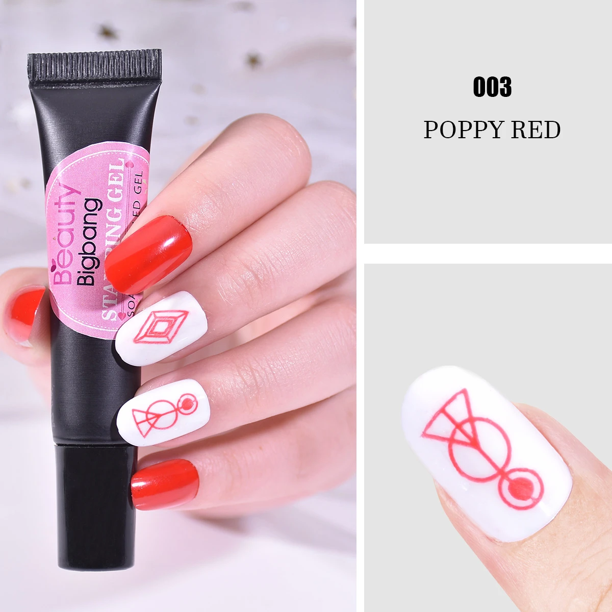 Beautybigbang 8 мл Черно-белый цвет штамповочный гель для пластины для штамповки ногтей УФ-Гель-лак замачиваемый лак печать искусство масло