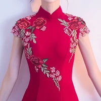 brides toast cheongsam 2021 new autumn and winter chinese wedding dress womens long fishtail shows thin chinese style