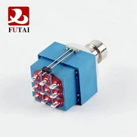 new 1pcs 3pdt guitar switch push button switch latching 9 pin 3pdt multiple lighting options led with solder terminal