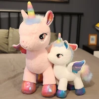 wings unicorns plush toy giant unicorn stuffed animals doll fluffy hair fly horse toy for child xmas gift