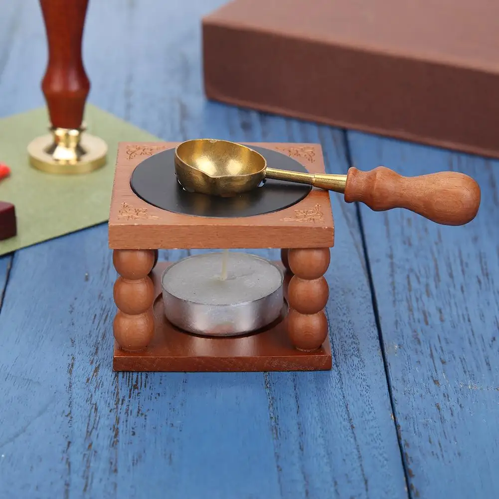 Ретро герметизация восковая печь горшок деревянная ручка уплотнительная ложка