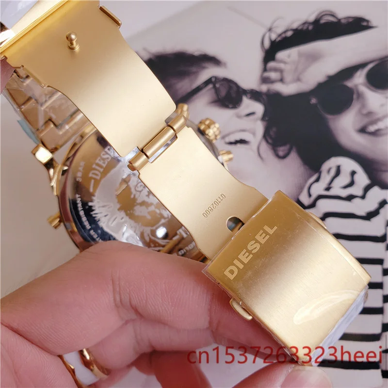 

Diesel watch men's skeleton automatic mechanical AAA watch gold skeleton retro men's women watch quartz watch