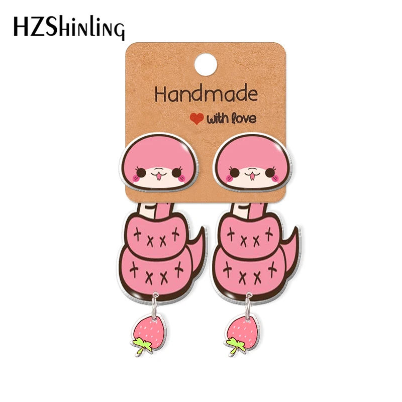 

2021 новые акриловые серьги-гвоздики в виде змеи на День святого Валентина, животные, эпоксические полимерные украшения, изделия ручной работ...