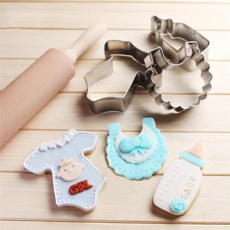 DIY детская бутылка для душа Bib форма шоколадное Бисквитное печенье резак помадка