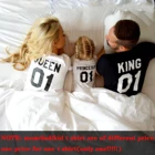 Одинаковые наряды для всей семьи, рубашки с король, королева, принцесса, 01, летняя футболка для отца, матери, дочери, семейные Топы с коротким рукавом, одежда