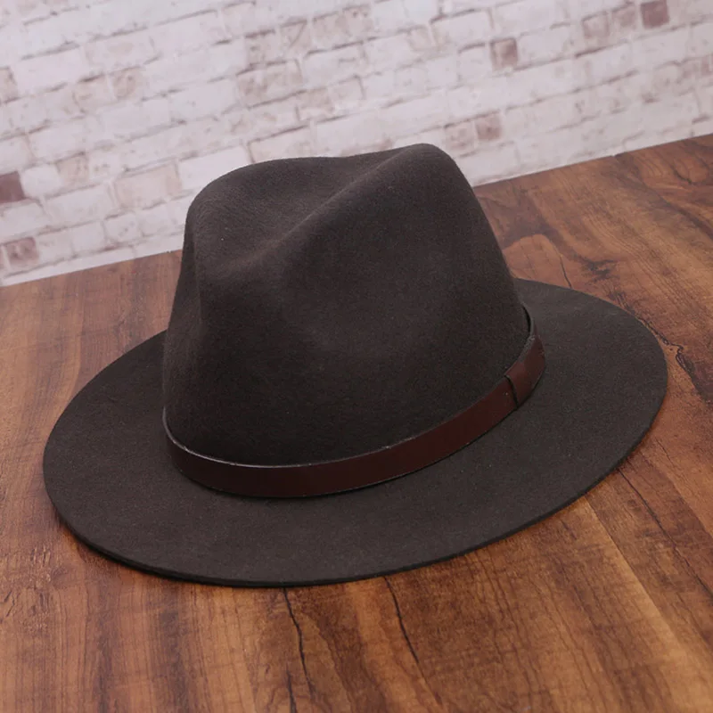 Зимние Модные фетровые шляпы унисекс из шерсти и фетра женские кожаные с