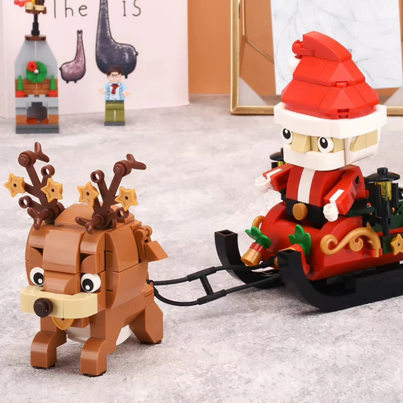 Creator Expert Christmas Series Rotating Cottage Building City Idea Santa Claus Dust Cover Sets Bricks Toys For Children Gift | Игрушки и