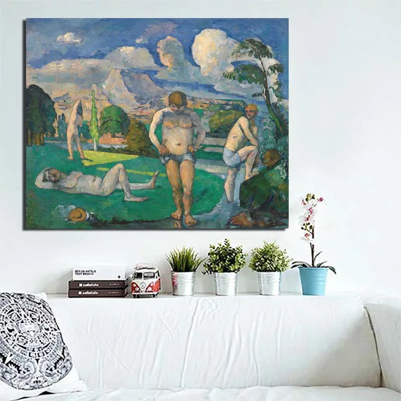 

Paul Cezanne The Bathers Art Canvas Painting Posters Prints Marble Wall Art Painting Decorative Picture Modern Home Decoration