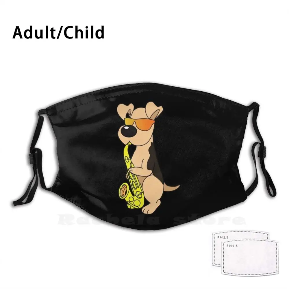 

Dog Saxophone Funny Adult Kids Anti Dust Filter Diy Mask Dog Saxophone Funny Sax Saxophone Player Funny Dog