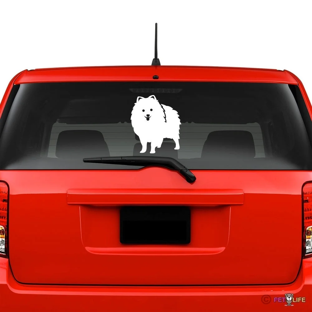 

Pom лобовое стекло Стикеры виниловые авто-наклейки окна своего померанского шпица наклейки на компьютер