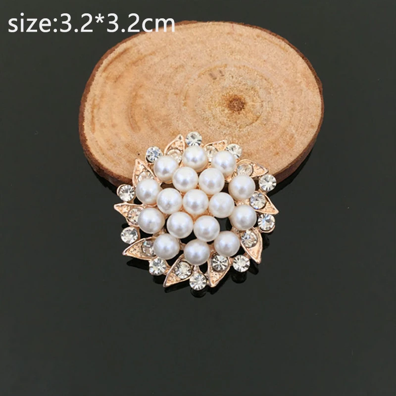 Модные Цветочные Стразы пуговицы жемчужные сплав стразы Хрустальный бант