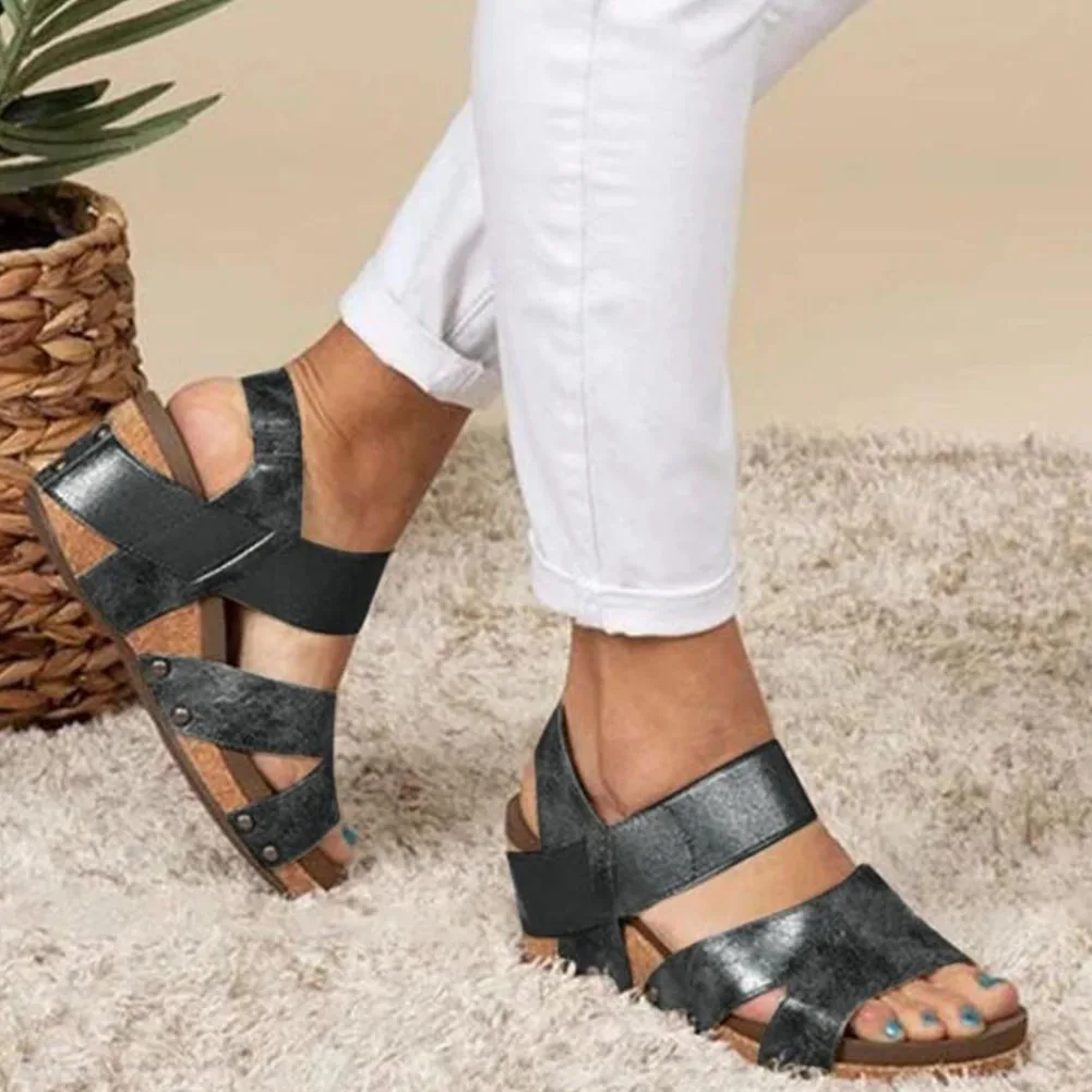 

Sorphio Classic Ladies Fashion Summer High Wedges Shoes Woman Casual Flat Platform Sandals Women Summer Cool Retro Sandals