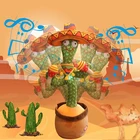 Электронный танцующий кактус, пение, танцевальное украшение, подарок для детей, Забавные Игрушки для раннего развития, плюшевые игрушки из трикотажной ткани