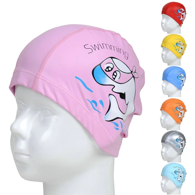 Детская плавание кепка шапка мультяшный дельфин для водных видов спорта