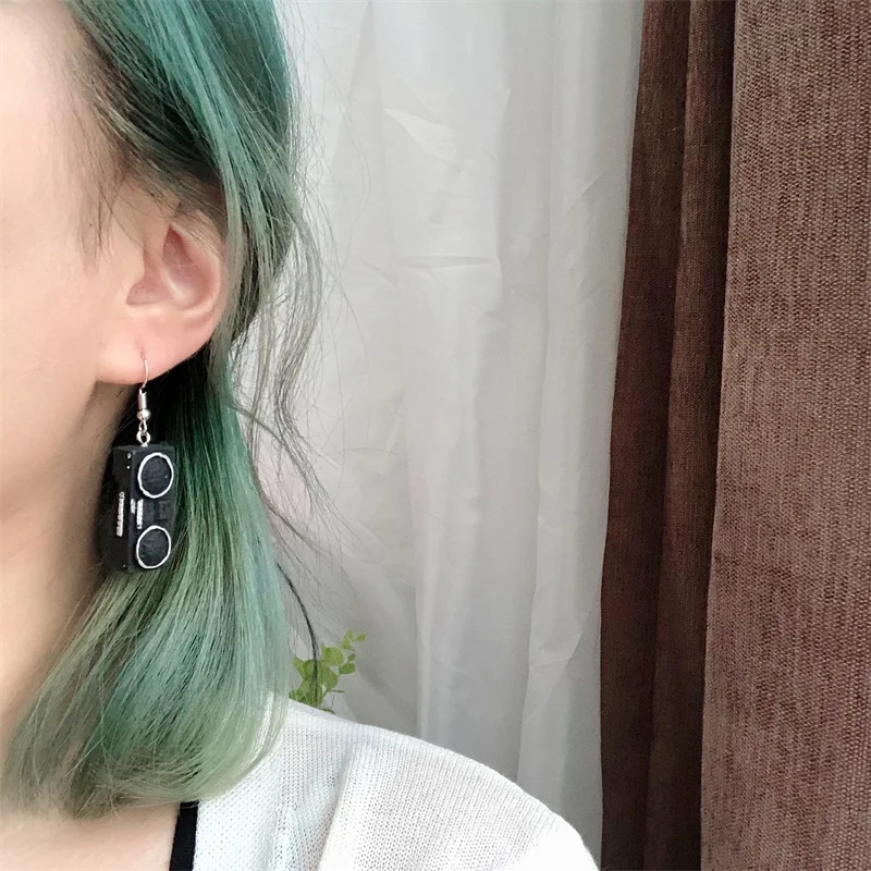 Забавные серьги для женщин винтажные из смолы бытовой техники модные креативные