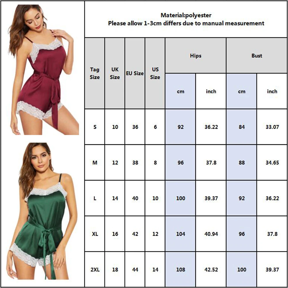 Женский комбинезон пижама с поясом кружевная Пижама имитация шелковой пижамы