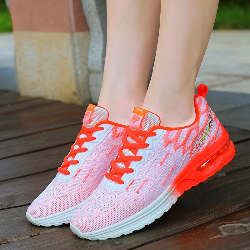 

Womens Vulcanized Shoes Breath Mesh Sport Shoes 2020 Fashion Air Cushion Women Sneakers Casual Outdoor Running Shoes Flat Shoes