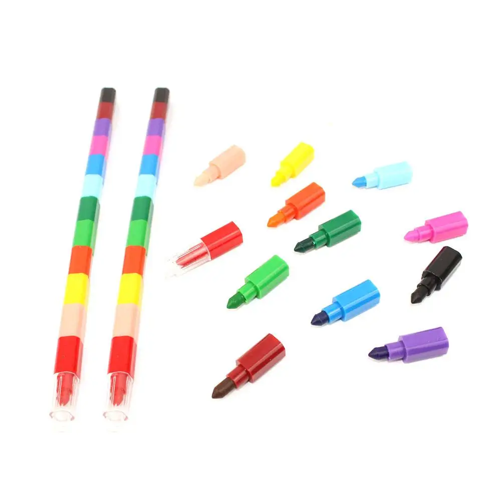 

Drawing Crayons Multifunctional Cute 12colors 2pcs Kids Coloring Graffiti Crayons Pastels Educational Oil Painting Student