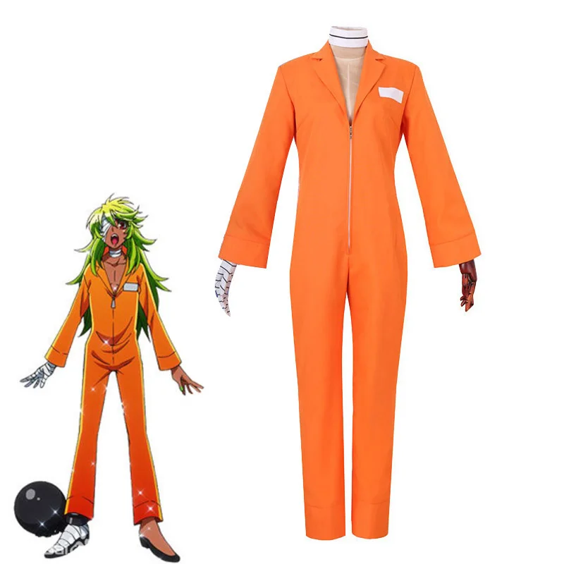 

Anime Nanbaka Detentionhouse Niko Rock Cosplay Costume Unisex Adult Jumpsuits Halloween Carnival Jail Uniforms Custom Made