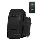 Зеленый светодиод (вкл.)-ВЫКЛ.-(вкл.) ВЫКЛ., вкл. Выкл. На клавишном переключателе 12 В 20 А DPDT, переключатель с подсветкой SPST, Аксессуары для автомобильной лодки