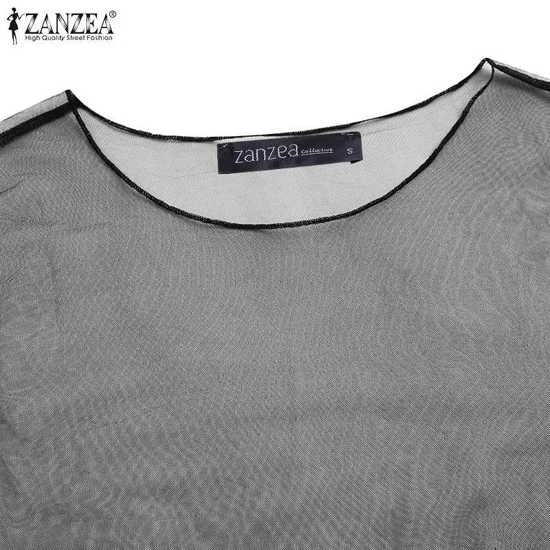 Женское короткое Сетчатое платье ZANZEA винтажное с вышитыми цветами летняя