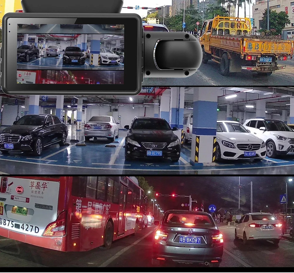 Автомобильный видеорегистратор FHD скрытый двойной 1080P ночное видение