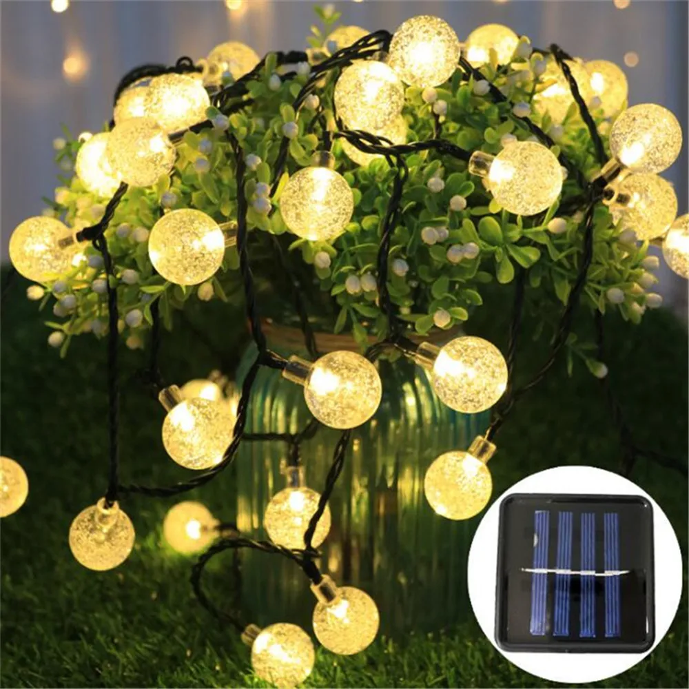 

10/20m Solar Bubble Ball String Light Home Garden Decoration with 100/200 LED Lamps
