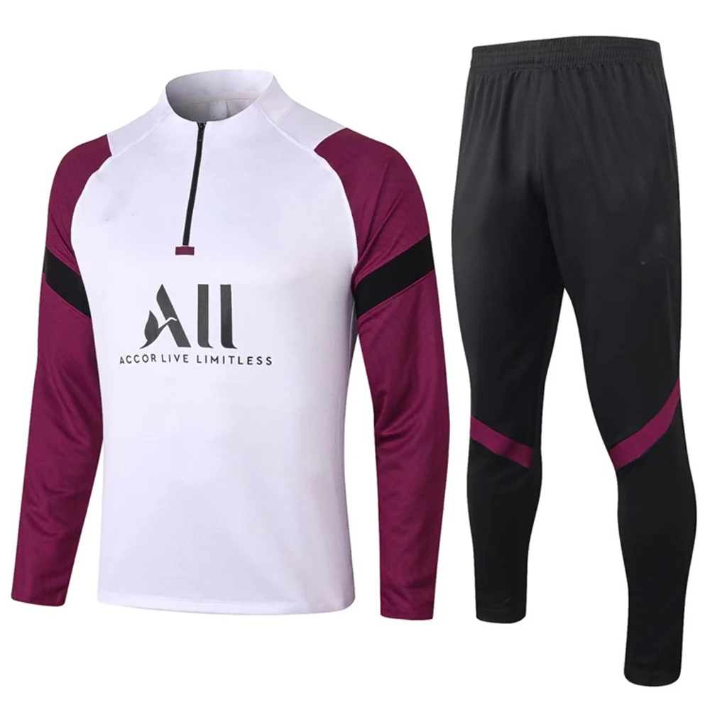 Dropshipping Long Sweatshirt Half Zipper Sweater Sweatpants 2 Pieces Sets Sports Suits Football Tracksuits Soccer Club Clothing | Мужская