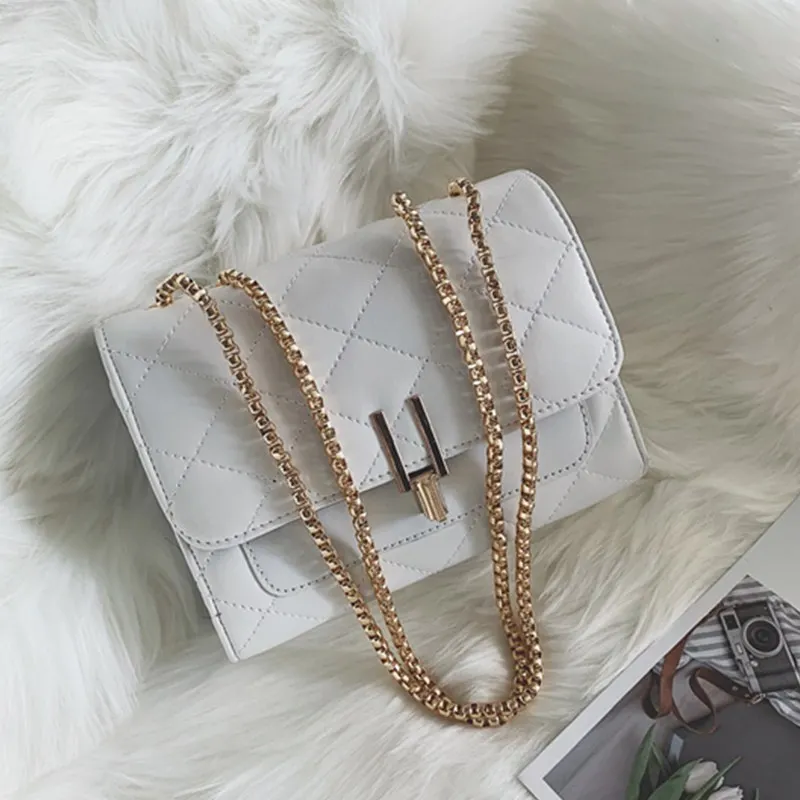 

New Flap Bag Coin Purse Fashion PU Leather Chic Chain Shoulder Bag Solid Color Crossbody Bag For Women