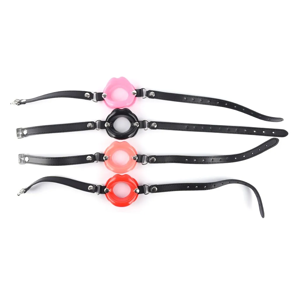 Кольцо из искусственной кожи с открытым ртом и кляпом для девушек взрослых пар