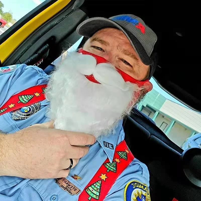 

Маска Санта Клауса, маска для бороды, смешное платье на Хэллоуин, белая Рождественская маска, Пылезащитная маска